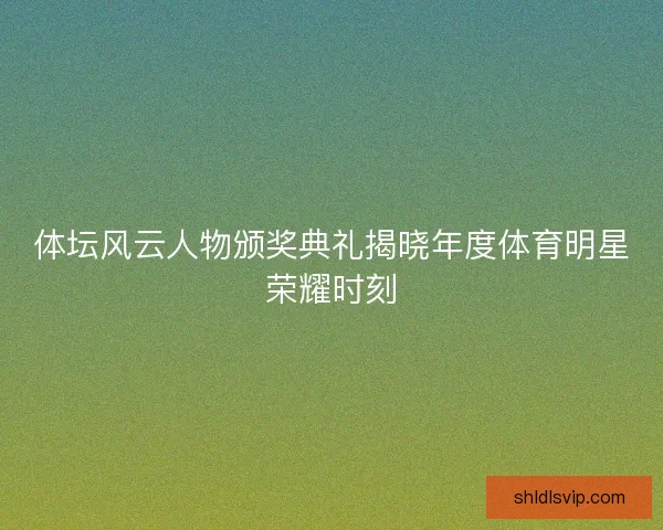 体坛风云人物颁奖典礼揭晓年度体育明星荣耀时刻